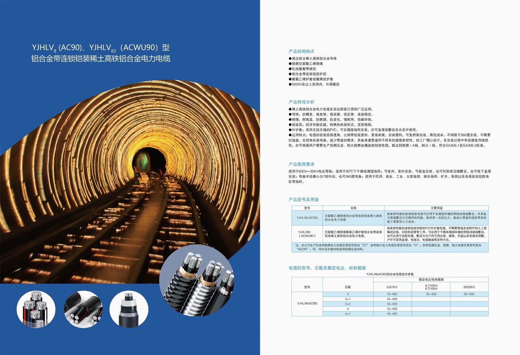 YJHV8(AC90)、YJHLV82(ACWU90)型鋁合金帶連鎖鎧裝稀土高鐵鋁合金電力電纜3.jpg